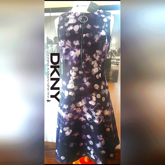 DKNY Women's Dress with Purple and Black Design - Picture 1 of 12